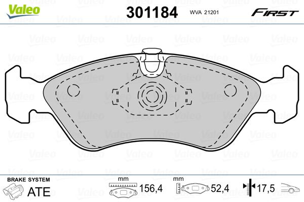 VALEO 301184 Brake Pad Set, disc brake