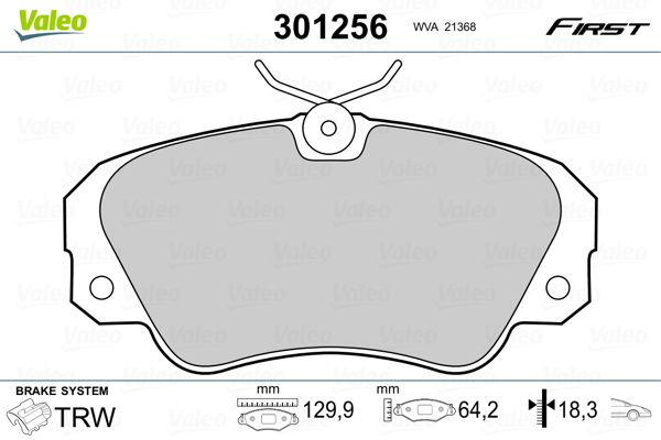 VALEO 301256 Brake Pad Set, disc brake