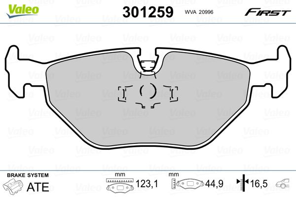 VALEO 301259 Brake Pad Set, disc brake