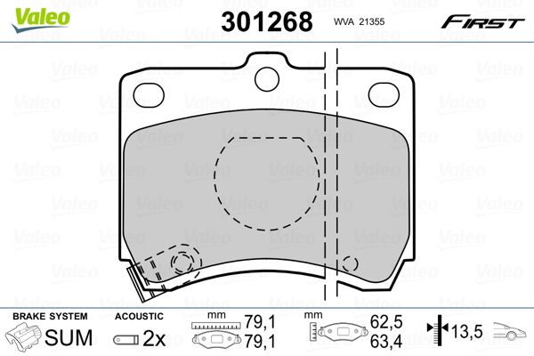 VALEO 301268 Brake Pad Set, disc brake