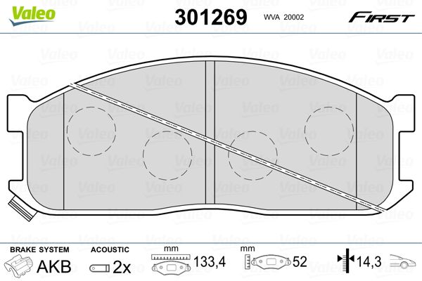 VALEO 301269 Brake Pad Set, disc brake