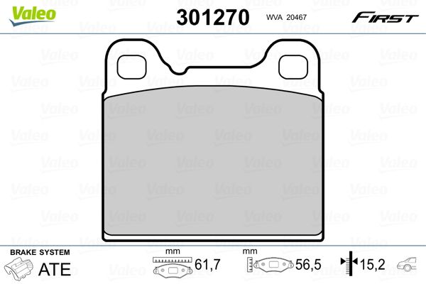 VALEO 301270 Brake Pad Set, disc brake