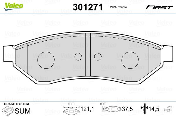 VALEO 301271 Brake Pad Set, disc brake