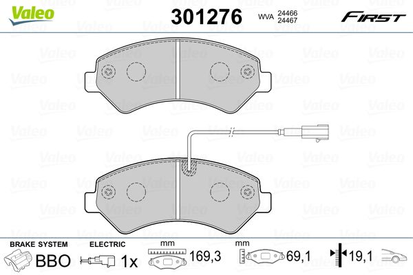 VALEO 301276 Brake Pad Set, disc brake