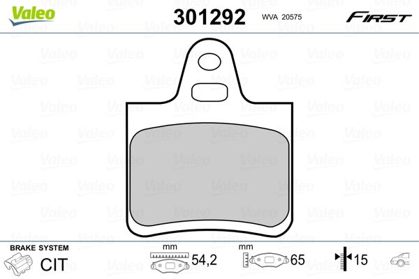 VALEO 301292 Brake Pad Set, disc brake