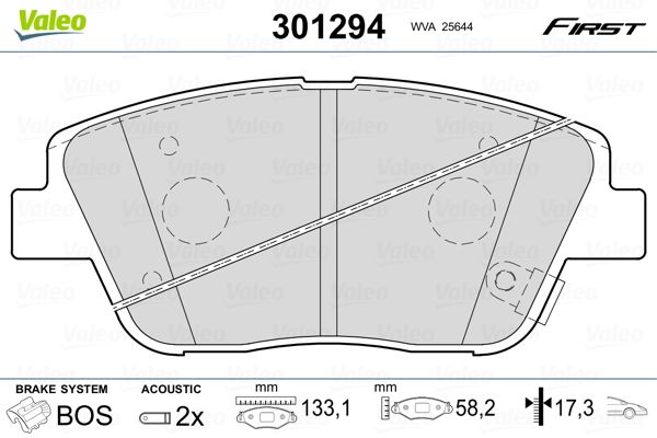 VALEO 301294 Brake Pad Set, disc brake
