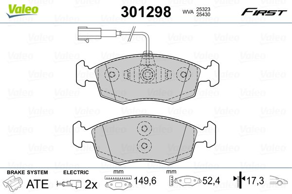 VALEO 301298 Brake Pad Set, disc brake