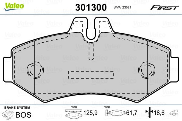 VALEO 301300 Brake Pad Set, disc brake