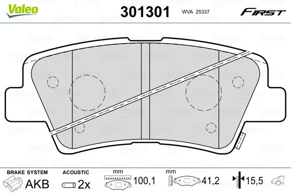 VALEO 301301 Brake Pad Set, disc brake