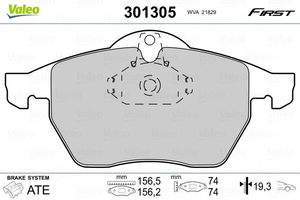 VALEO 301305 Brake Pad Set, disc brake