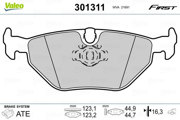 VALEO 301311 Brake Pad Set, disc brake