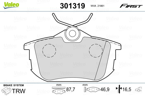 VALEO 301319 Brake Pad Set, disc brake