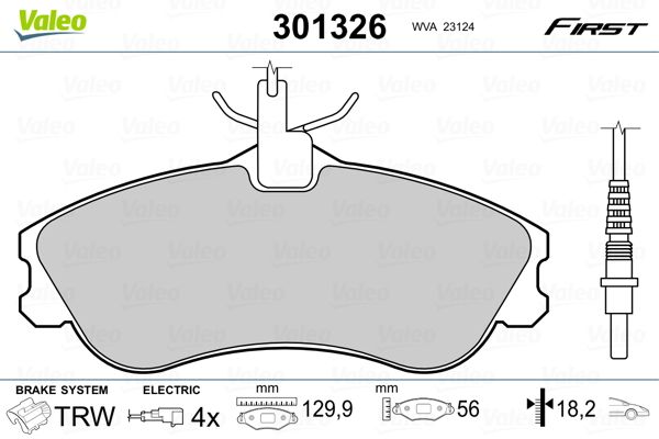 VALEO 301326 Brake Pad Set, disc brake