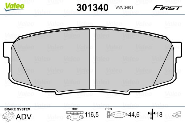 VALEO 301340 Brake Pad Set, disc brake