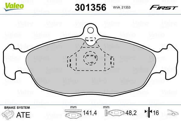 VALEO 301356 Brake Pad Set, disc brake