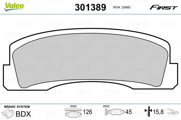 VALEO 301389 Brake Pad Set, disc brake