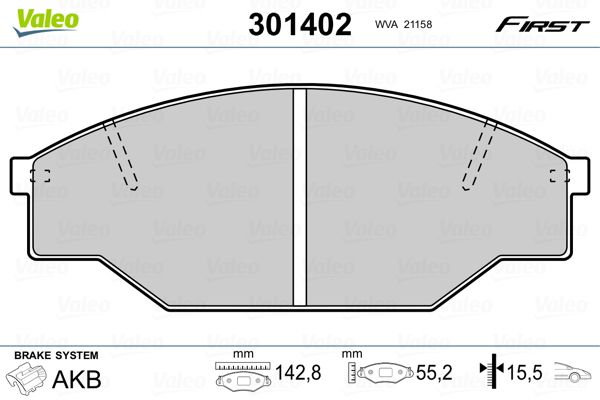 VALEO 301402 Brake Pad Set, disc brake