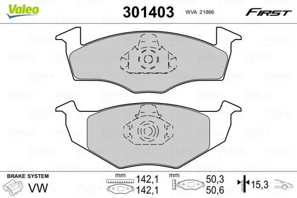 VALEO 301403 Brake Pad Set, disc brake