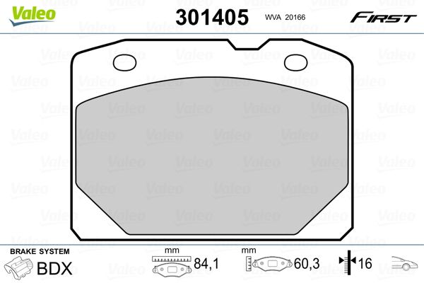 VALEO 301405 Brake Pad Set, disc brake