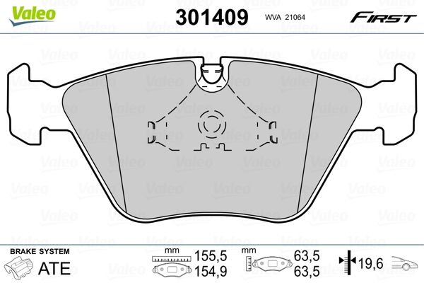 VALEO 301409 Brake Pad Set, disc brake