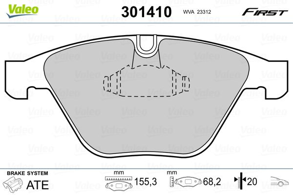VALEO 301410 Brake Pad Set, disc brake
