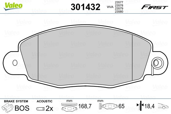 VALEO 301432 Brake Pad Set, disc brake