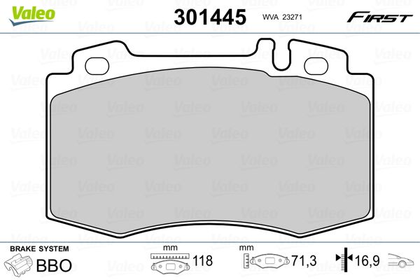 VALEO 301445 Brake Pad Set, disc brake