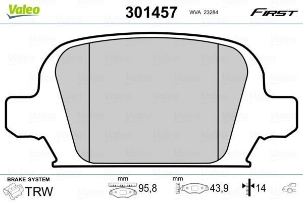 VALEO 301457 Brake Pad Set, disc brake