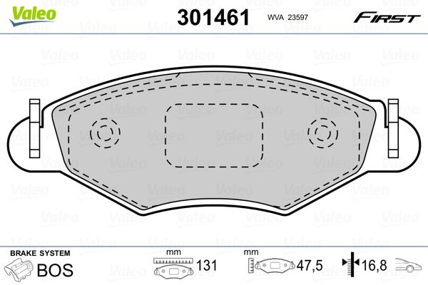 VALEO 301461 Brake Pad Set, disc brake