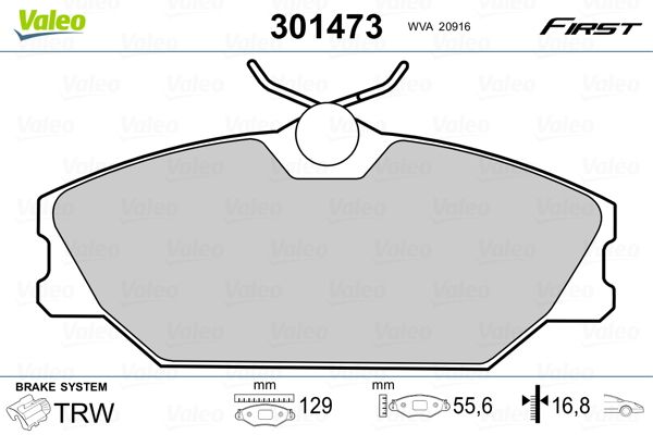 VALEO 301473 Brake Pad Set, disc brake