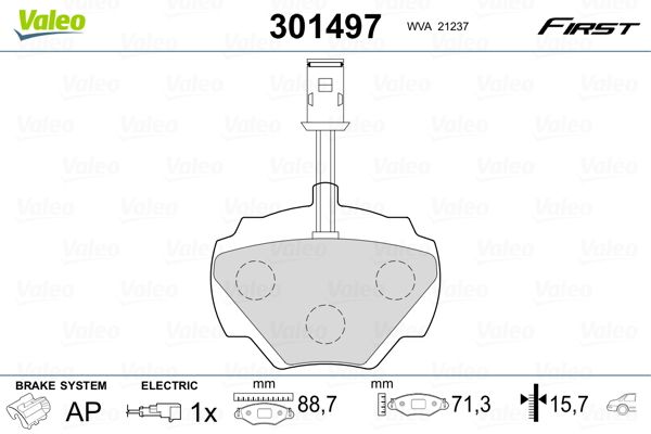 VALEO 301497 Brake Pad Set, disc brake