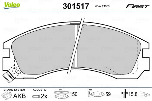 VALEO 301517 Brake Pad Set, disc brake