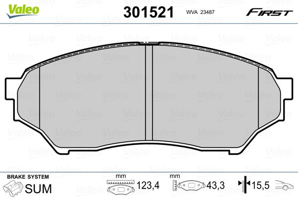 VALEO 301521 Brake Pad Set, disc brake