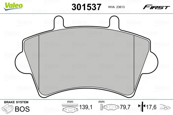 VALEO 301537 Brake Pad Set, disc brake