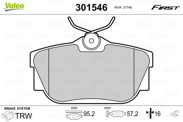 VALEO 301546 Brake Pad Set, disc brake