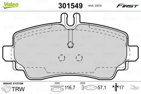 VALEO 301549 Brake Pad Set, disc brake
