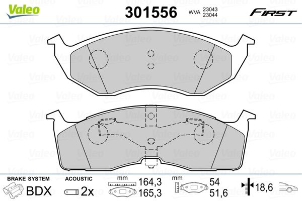 VALEO 301556 Brake Pad Set, disc brake