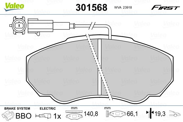 VALEO 301568 Brake Pad Set, disc brake