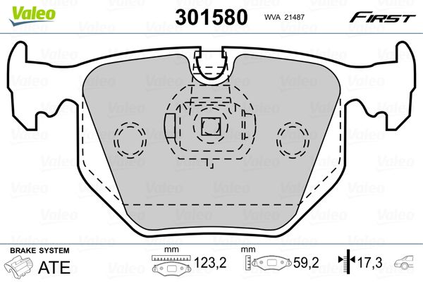 VALEO 301580 Brake Pad Set, disc brake