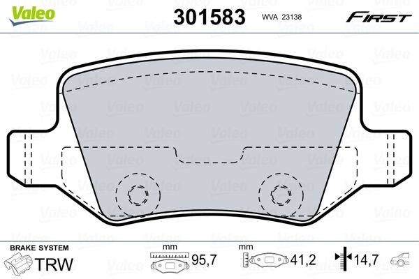 VALEO 301583 Brake Pad Set, disc brake