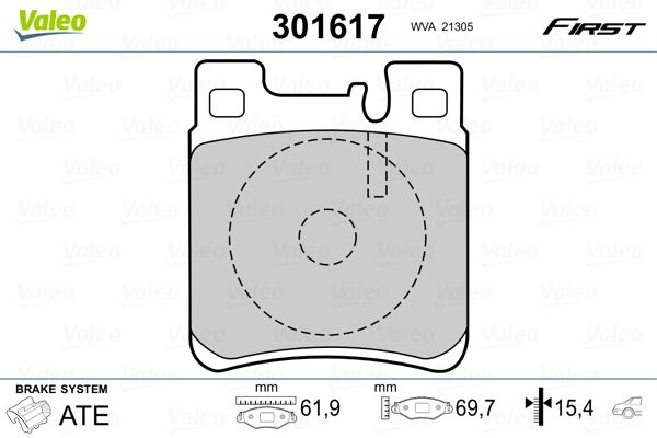 VALEO 301617 Brake Pad Set, disc brake