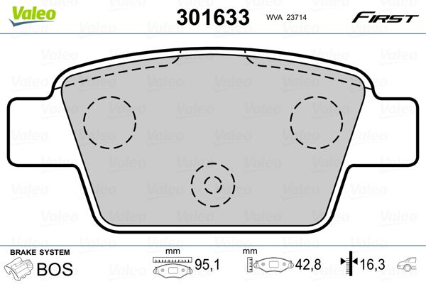 VALEO 301633 Brake Pad Set, disc brake