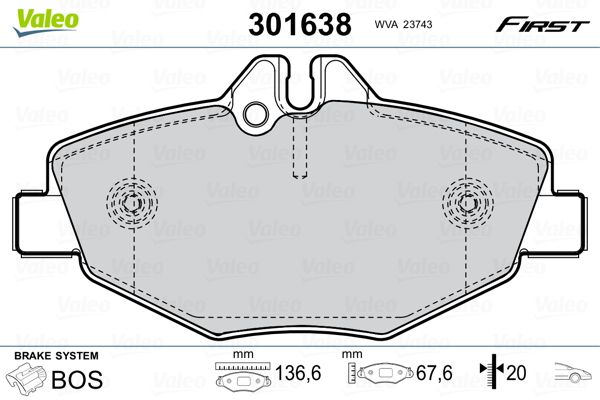 VALEO 301638 Brake Pad Set, disc brake