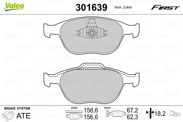 VALEO 301639 Brake Pad Set, disc brake