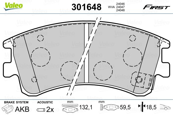 VALEO 301648 Brake Pad Set, disc brake