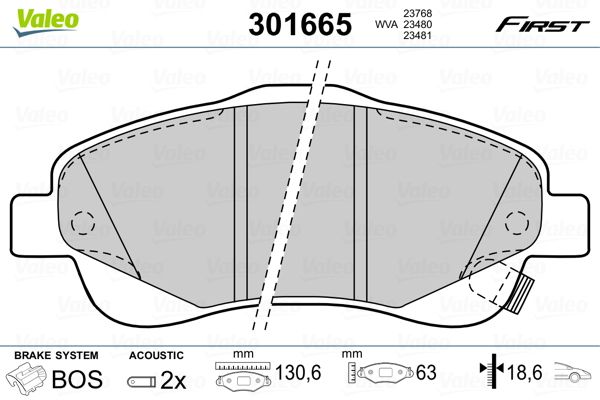 VALEO 301665 Brake Pad Set, disc brake