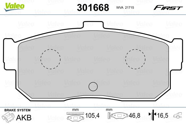 VALEO 301668 Brake Pad Set, disc brake
