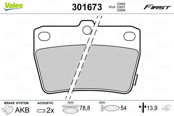 VALEO 301673 Brake Pad Set, disc brake