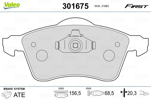 VALEO 301675 Brake Pad Set, disc brake