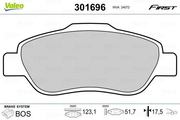 VALEO 301696 Brake Pad Set, disc brake